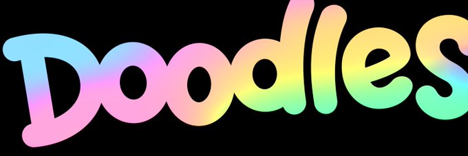 The image features a black background with the word "Doodles" written in a rainbow gradient font, which adds a colorful touch to the overall appearance. Below the text, there's a caption that reads, "Since October 2020, the collection remains relevant. A floor above 0.46 ETH still holds. @doodles continues to stand the test of time." This caption provides context about the post and its relevance over time.