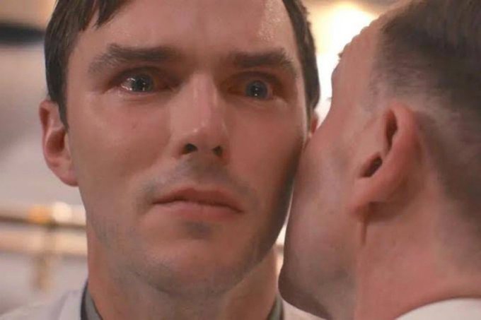 A close-up shows a man with a tense, uncomfortable expression as another person leans in close to his face, appearing to whisper or press against him. The image humorously illustrates the post's message about a potential Bitcoin short squeeze ("Shortcular liq olacak $BTC"), with the intimate, pressure-filled moment metaphorically representing the squeeze forcing shorts into liquidation.