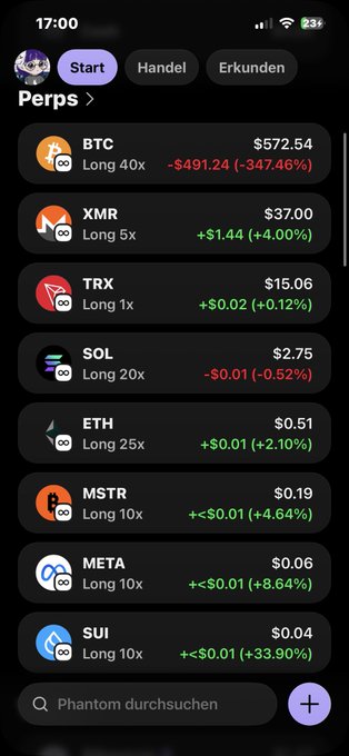 The image shows a phone screen displaying various cryptocurrency trading options, including Bitcoin, Etherium, and Litecoin. The screen also has a message that reads "I have dca the Solana who are scammers and sit on usdc". This message is related to the post about cryptocurrency trading options, as it suggests that there might be some sort of scam or malicious activity involving these cryptocurrencies.
