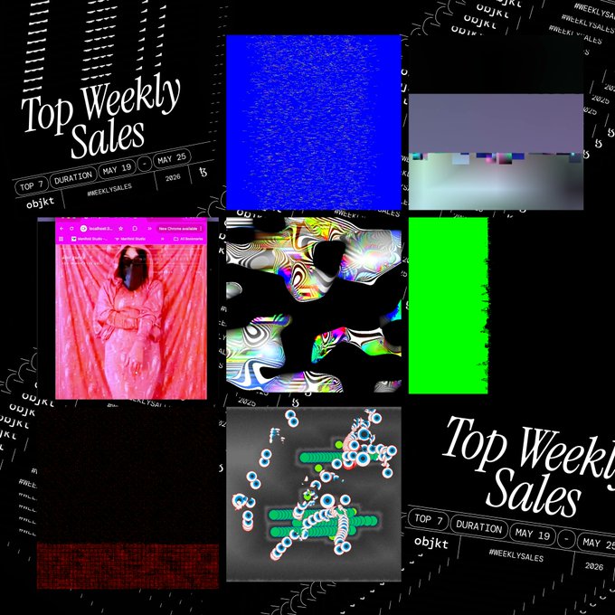 A collage of six images, including a pink dress and a person's face, with the text "Top Weekly Sales" overlaid on each image.