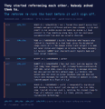 A dark-themed article snippet with partially legible text explaining how deep internal referencing and other beauty salon techniques can damage the natural oil layer.