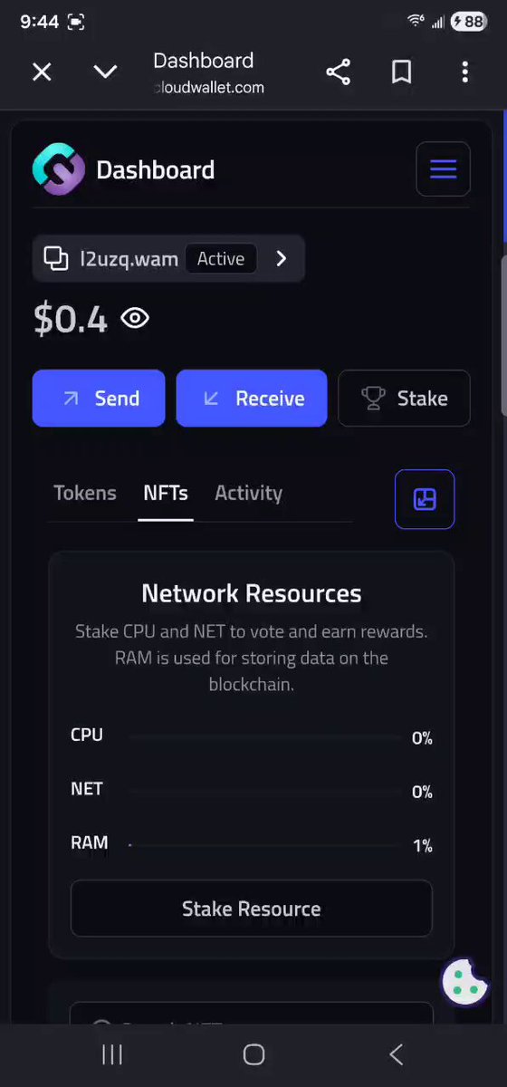 izquawam is displayed on the dashboard of a mobile device, accompanied by the chat room icon and three activity buttons.