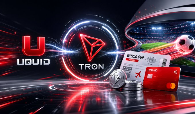 The image features an advertisement for a World Cup event that includes a soccer ball, a ticket, and some coins. The background of the image is black with red and white elements, which are likely logos or text related to the World Cup. The main focus of the image is on the soccer ball, indicating it's a promotional piece for the event. The post also mentions the use of Web3 technology in the context of buying tickets and traveling, suggesting that the advertisement could be promoting an app or service related to the World Cup.