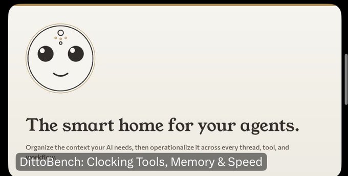 The image shows an advertisement for a product called "Dittobench" that claims to provide a risk-free environment for agents to test their applications, identify bottlenecks, and improve performance before going live. The image also features a clock with a smiling face on it, which is likely related to the product's name or slogan.