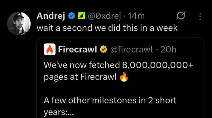 The image shows a screenshot from someone's Twitter account displaying information about progress towards completing milestones in 2 weeks. The person who created the tweet identified as Andrej and posted two separate mentions of their progress, indicating they are currently at the second milestone or have completed half of it. They described the pace to be slow for grass, implying that the network growth has reached a point where it will likely finish the milestones within 14 days.