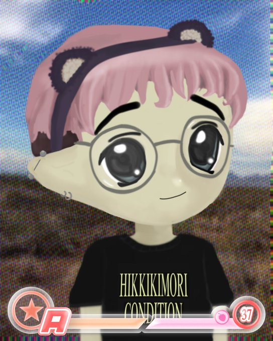 A stylized 3D avatar of a pink-haired anime character wearing glasses and a "HIKKIKIMORI CONDITION" t-shirt, with a glitchy, static-filled background and a 37 health bar at the bottom, appears to be the NFT artwork "Milady #206" that was sold for Ξ1 ($2,681) from pedrotqm.eth to buyer 0x0c46...1134.