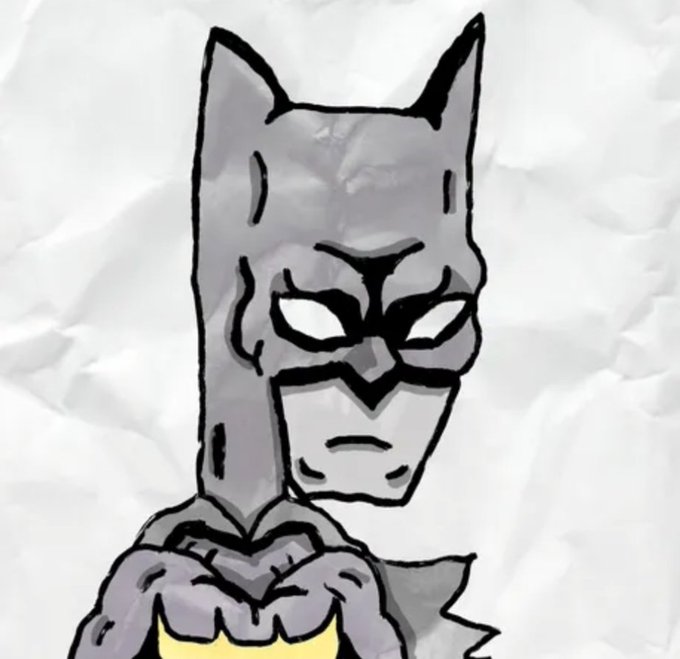 A cartoon sketch of a scowling, muscular Batman on crumpled paper, fitting the post's mention of a Batman-themed NFT from a new collection on the XRPL.