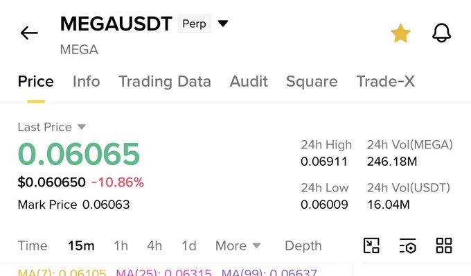 The image shows a screenshot of an app screen that displays various information about trading. The main focus is a list showing the last price and some other details related to cryptocurrency trading. In one part of the text, there's a reference to a post on Twitter where someone mentions investing $ZAMA.