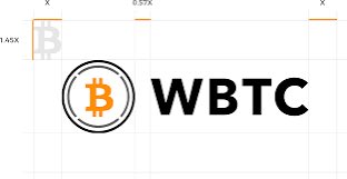 A logo for WBTC (Wrapped Bitcoin), displaying the Bitcoin symbol in orange within a black circle next to bold black text on a white background.
