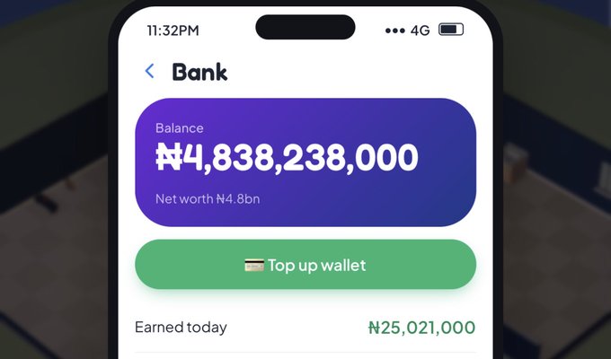 A screenshot of a mobile banking app displays a balance of ₦4,838,238,000 and "Earned today: ₦25,021,000," visually reinforcing the poster's promise of substantial giveaways and financial generosity toward their Lagos-based audience.
