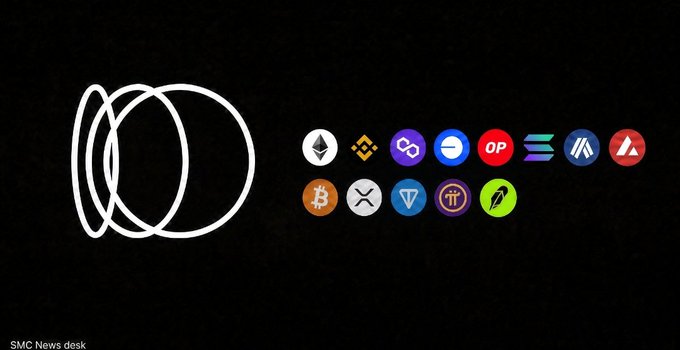 A news graphic featuring the SMC logo and icons of various cryptocurrencies including Ethereum, Bitcoin, BNB, XRP, Tron, TON, and Avax on a black background.