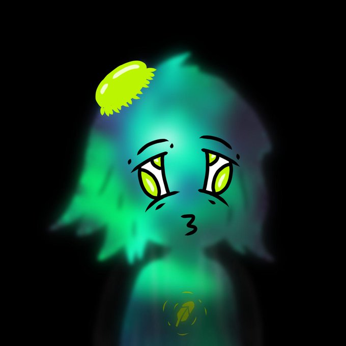 A glowing green ghostly figure with a "3" kissing mouth expression and a small yellow jellyfish-like shape above its head appears against a black background, illustrating the "Checker is LIVE" announcement for the Hoo collection NFT spot verification.