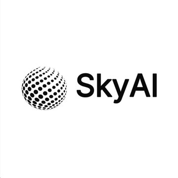 The image shows the SkyAI logo, featuring a stylized dotted sphere beside the "SkyAI" wordmark. It accompanies news of the company's official sale of its entire Solana (SOL) holdings.