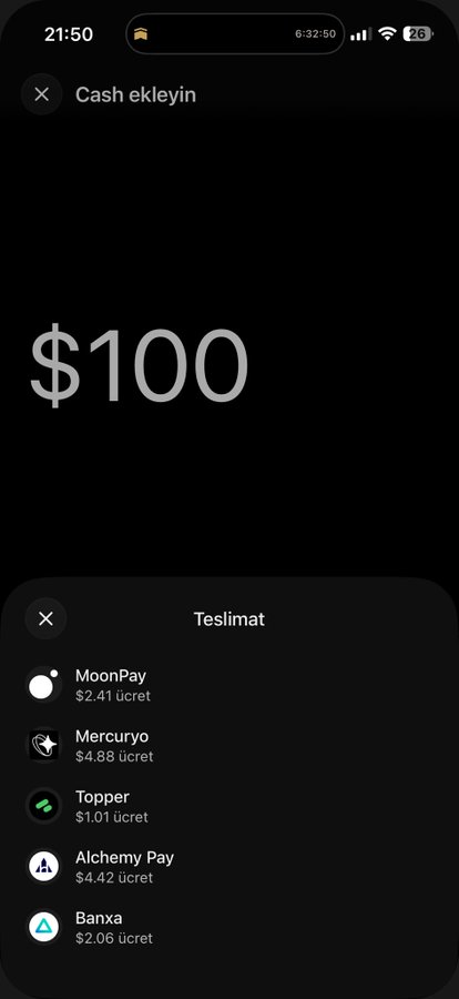 The image shows a crypto purchase screen displaying "$100" with delivery options including MoonPay ($2.41 fee), Mercuryo ($4.88 fee), Topper ($1.01 fee), Alchemy Pay ($4.42 fee), and Banxa ($2.06 fee). Interestingly, the post promotes $ACH (Alchemy Pay) as an undervalued crypto project, and Alchemy Pay appears in the delivery options list, highlighting its real-world utility in facilitating crypto transactions like this $100 purchase.