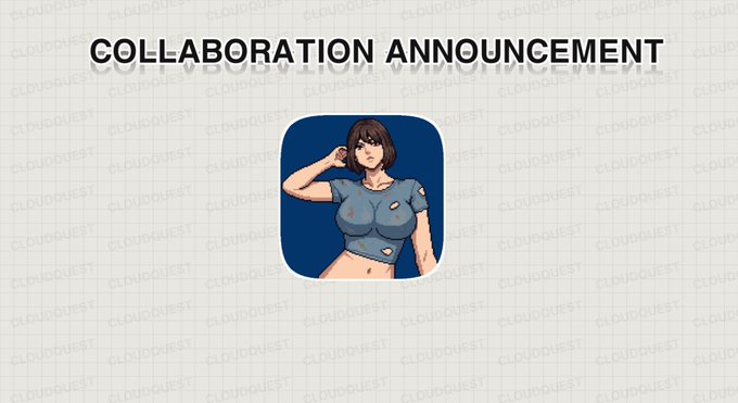 A "COLLABORATION ANNOUNCEMENT" graphic featuring an anime-style girl with short dark hair in a torn blue crop top, representing the Arc Girls NFT partnership with Cloud Quest, as teased in the post about the upcoming 4,000-character ARC universe launch.