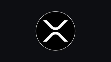 The XRP (X cryptocurrency) logo shown as a white "X" inside a ring against a dark gray background.