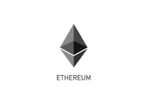 The Ethereum logo (a dark gray octahedron) above the word 'ETHEREUM' on a white background.