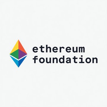 urn of Etherium Foundation logo, featuring a blue triangle and rainbow colors within it.