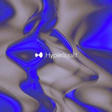 The image features a sleek, flowing abstract design with fluid waves of deep blue and soft cream colors, overlaid with the "Hyperliquid" logo and name in white text at the center. The dynamic, liquid-like background visually reinforces the brand name "Hyperliquid," complementing the post about institutional investors holding significant Hyperliquid ETF positions, as reported by Bloomberg's James Seyffart.