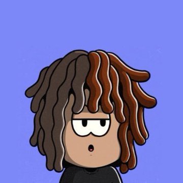 A cartoon-style avatar of a character with messy brown and reddish dreadlocks, wide eyes, and an open mouth against a purple background. The image appears to be a profile picture used alongside a social media post giving an "ACC shoutout" to two users, @robintwts and @ray_world0.