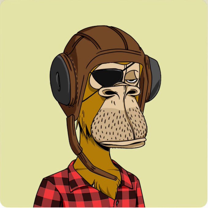 The image features a cartoon monkey wearing a helmet with goggles and glasses, standing against a yellow background. The monkey appears to be dressed in a plaid shirt and red pants, giving off an impression of a character from a video game or animated movie. The caption provided below the image reads "The community you join signifies the class you join. As a member of the apes, you'll discover just by observing a little that joining BAYC is equivalent to joining the A9 (or above) camp." This suggests that the monkey might be part of an online gaming community or a virtual world where players can progress through different levels based on their performance and achievements.