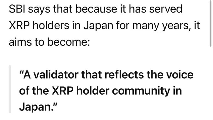 SBI outlines its ambition to become "a validator that reflects the voice of the XRP holder community in Japan," emphasizing its long-standing service to XRP holders in the country. This aligns with the post's claim that SBI has been actively positioning itself as a key participant in XRPL governance, not merely a passive user.