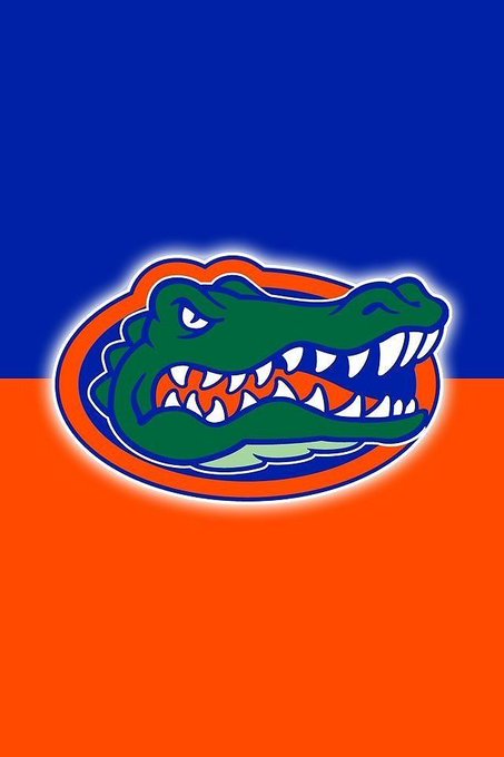 The image features the University of Florida Gators logo—an alligator head—displayed on a blue and orange background. It represents the Florida Athletics partnership with Ripple ($XRP), where the company's logo will appear on the field at Ben Hill Griffin Stadium.