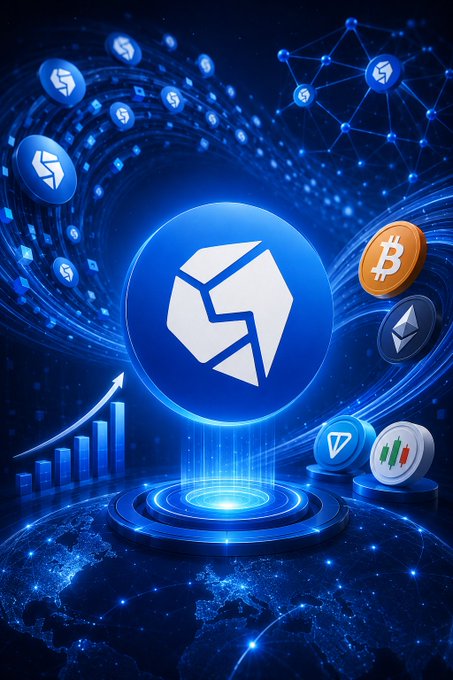 The image features a blue globe surrounded by various cryptocurrency icons, including Bitcoin, Etherium, Ripple, and Litecoin. The globe serves as a centerpiece with the Bitcoin symbol at its center. The image also includes a graph that shows the growth of cryptocurrency trading over time. The overall theme suggests an exploration or promotion of blockchain technology and digital currency platforms like TONfi.
