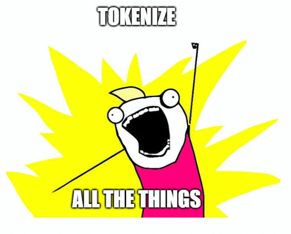 A meme featuring the 'X all the Y' character with text reading 'TOKENIZE' at the top and 'ALL THE THINGS' at the bottom.