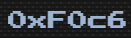 The image features a block of text that reads "0xFOCG" followed by a series of dots, which are actually small icons representing different game elements such as coins or power-ups. The text also includes the words "oxfoc6", possibly indicating a specific game or character within the game. The overall layout and design suggest that this is an advertisement for a game with a focus on the use of code to create unique gameplay experiences, where players can manipulate the game elements using their own code.