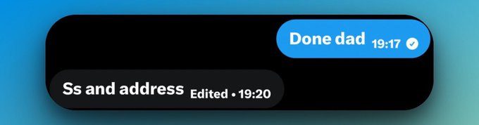 Two messaging notification banners appear over a blue gradient background, reading "Done dad" at 19:17 and "Ss and address · Edited · 19:20." The image appears to show a confirmation of payment sent between parties, illustrating the post's claim about getting paid immediately after completing engagement tasks in web3.