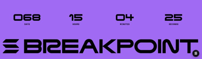 A purple countdown timer graphic displays '068 DAYS, 15 HOURS, 04 MINUTES, 25 SECONDS' above the 'BREAKPOINT' logo.