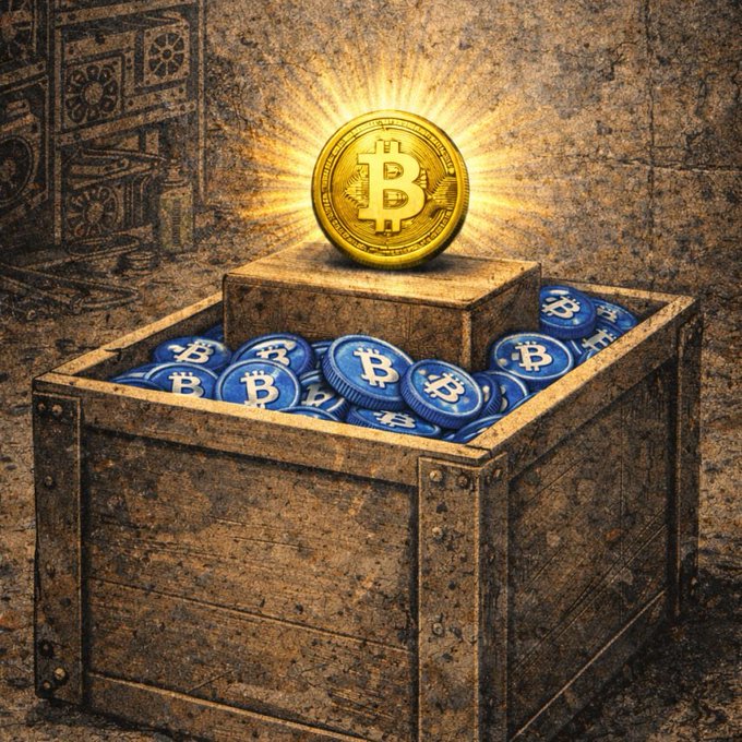 The image features a wooden box filled with blue Bitcoin coins, which are the building blocks of digital currency. The box is placed against a dark background, emphasizing its contents. The text accompanying the image reads "Bear markets are where generational wealth is built, but only if you have the conviction to execute when everyone else is fearful". This message suggests that investing in Bitcoin during market downturns can lead to long-term gains and financial security.

The main focus of the image is on the Bitcoin coins inside the wooden box, which symbolizes the potential for wealth accumulation through digital currency. The contrast between the dark background and the vibrant blue coins highlights their importance as a valuable asset in today's economy.