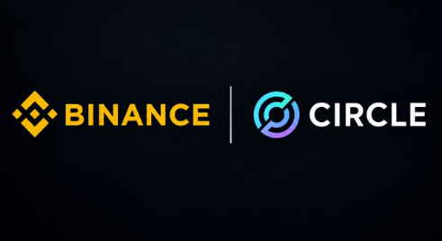 Logo graphic showing "BINANCE" in yellow alongside "CIRCLE" in white and gradient blue on a dark background.