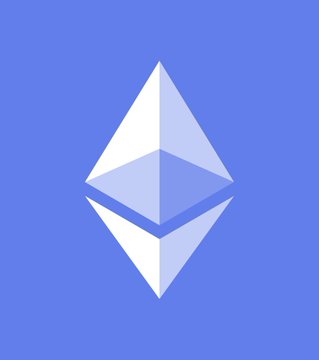 The image displays the Ethereum logo—a stylized diamond-shaped octahedron in shades of white and light blue against a solid blue background. It visually represents $ETH, the cryptocurrency mentioned in the post as outperforming Bitcoin with an 8.12% weekly gain, signaling Ethereum's recent momentum shift in the crypto market.