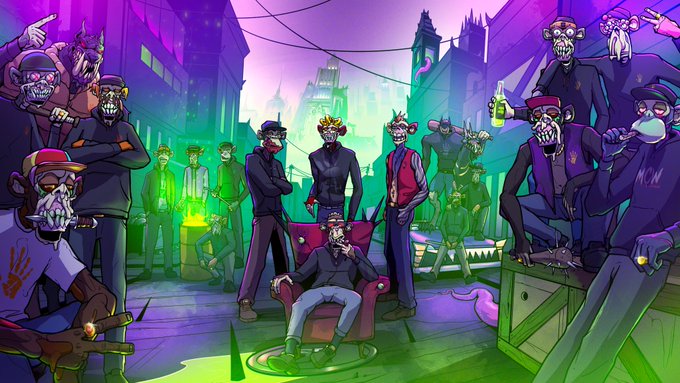 A vibrant, stylized illustration featuring anthropomorphic rats in various streetwear outfits, with one sitting on a red chair smoking a cigar as the central figure, set against a neon-lit urban backdrop.