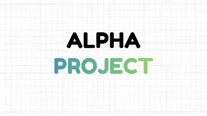 The image displays the text "ALPHA PROJECT" in bold, with "ALPHA" in black and "PROJECT" featuring a gradient that transitions from teal to green, set against a light grid paper background.

This image serves as a header or banner for a post listing early-stage crypto projects worth exploring on a lazy day, including Arkadian World, Nim Network (L1), Metalntwx, Quiv Network (AI), HiGrowFi (DeFi/RWA), Valeris Network (Bridge), Welcome3 (SocialFi), and Osmantic AI (AI).