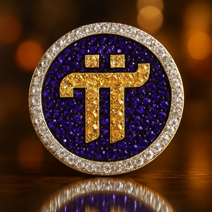 A luxurious coin features the Pi (π) symbol crafted from golden gemstones at its center, surrounded by deep blue stones and a sparkling diamond-encrusted border. The opulent presentation visually reinforces the post's message, portraying Pi cryptocurrency as an emerging, high-value asset poised to follow the trajectory of transformative technologies—small and undervalued today, but potentially indispensable tomorrow.