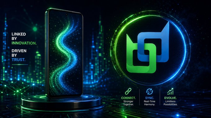The image displays a BelNet promotional graphic featuring a smartphone with a blue and green digital display beside a glowing Beldex logo, with the tagline "Linked by Innovation. Driven by Trust." and three feature pillars: "Connect. Stronger Together.", "Sync. Real Time Harmony", and "Evolve. Limitless Possibilities."

This visual reinforces the post about BelNet V1.4.1's Android release, highlighting the platform's focus on privacy, connectivity, and innovation through its sleek device-and-logo presentation.
