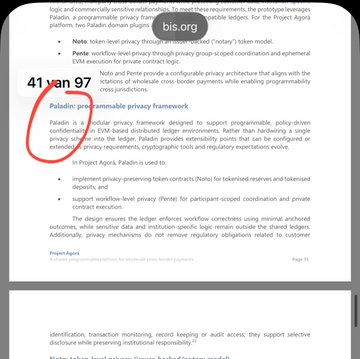 The image shows a screenshot of a book or document with the word "Paladin" written at the top left corner and the text "Guess how many crypto connect Paladin?" located near the bottom right corner. The rest of the page contains information about blockchain technology, including details on the BIS's project called Paladin. There are also some notes on tokenizing and private exchanges, which may be related to the coin that says "Paladin". Another detail in the image is a cellphone screen, possibly showing an application or a webpage relevant to the content of the document.