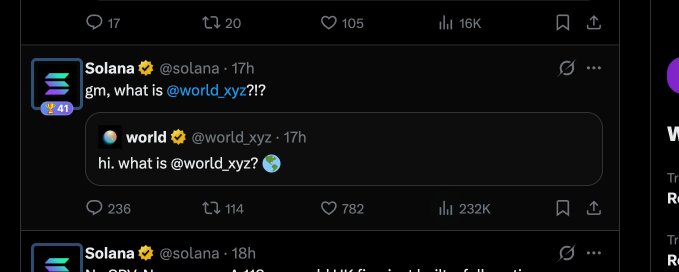 The image shows a social media post from the user @solana, which has been shared by 13k followers and gained 1.5M views. The post contains a question about the world's favorite child, asking "What exactly is it?". The post also mentions that the answer was shared on Twitter.