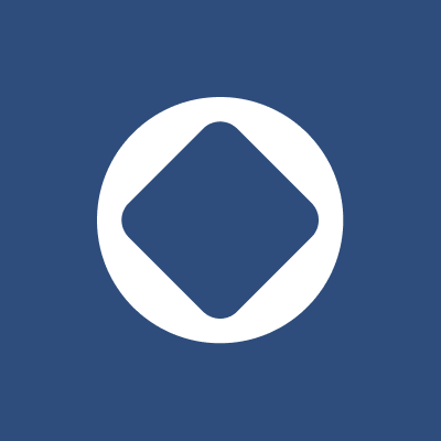 A simple blue square logo featuring a white circle containing a blue diamond/rhombus shape, likely the Base network logo.