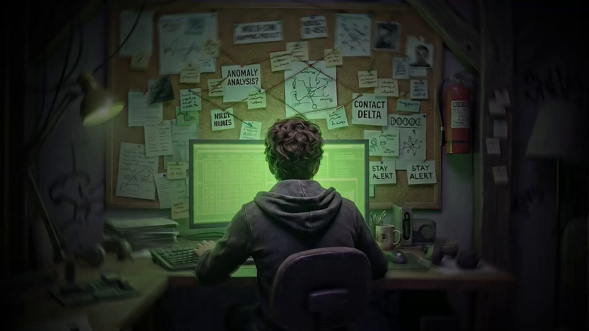 A person wearing a green shirt sitting at a desk with an open computer monitor next to them while looking up. The words "Stocks Mode On Trade Flap Memes, Earn real-world assets" appear below him in the same image as part of the post caption.