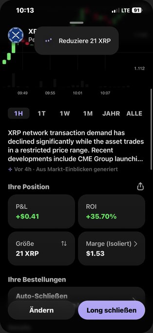 The image shows a cell phone screen displaying information about XRP, with icons related to the cryptocurrency and network transactions. On the left side of the screen, there's an explanation text which provides details about Bitcoin Core and its connection to Bitcoin addresses. The top right corner indicates that the phone is set to display the XRP network transaction details. The background color in the image appears to be a shade of brown or tan, but it does not provide any relevant information for understanding the content displayed on the screen.