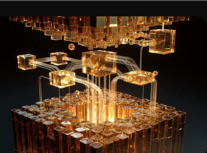 A glowing 3D visualization shows translucent amber cubes stacked in a complex, interconnected grid with luminous pathways flowing between them—evoking data networks, liquidity, and value transfer across multiple layers.

The abstract imagery of interlinked cubes and flowing channels mirrors the post's message about tracking where capital actually moves, reinforcing the importance of understanding TVL and liquidity flows before investing in assets like XRP.