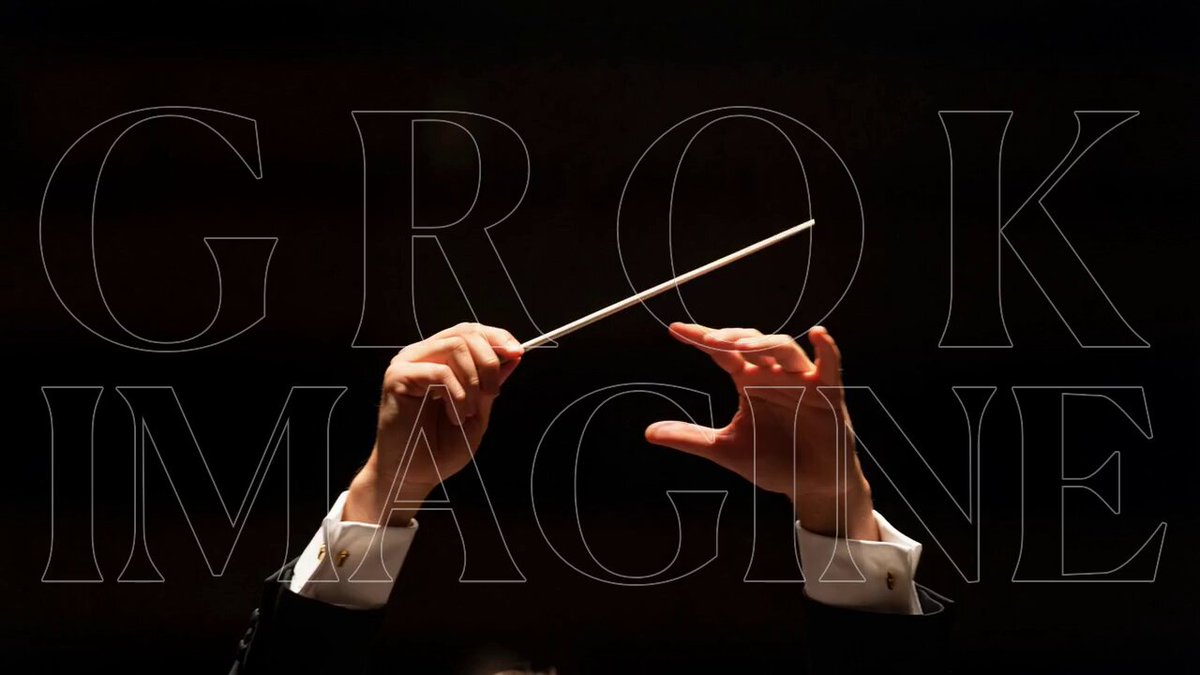 The image features a person holding a baton with the word "Grok" written above them. The text "Grok Imagine Video 1.5" is also present in the image. This suggests that the image might be related to a video or photo series featuring the name "Grok".
