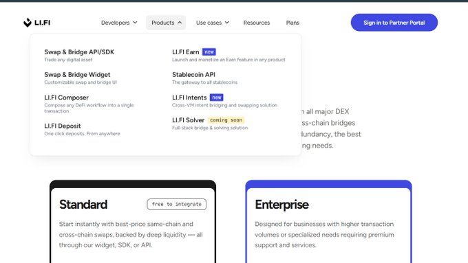 The image shows a screenshot of a website's landing page for LiFi Protocol Intents. It appears that there are two different screens displayed within the same webpage, both providing information about the product or service being offered by the company. The main screen is set against a white background with blue navigation buttons and text, while the smaller screen has a green border and displays additional details related to the product. In addition to this visual information, there are also some numbers in the image that could provide further context on the pricing or other relevant aspects of the LiFi Protocol Intents offer. This image is likely related to the post about LiFi ProtocolIntents that discusses the launch and features of their product, and it provides insights into what they are offering users today.
