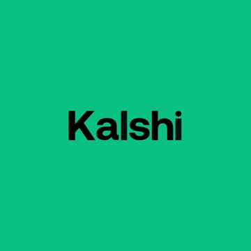 The image features the "Kalshi" logo in black text on a solid teal background. This visually represents the company mentioned in the post, which has filed with the SEC and CFTC alongside Coinbase to offer perpetual futures on individual US stocks.