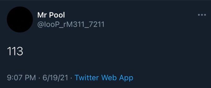This image shows a screenshot of someone's Twitter account with a post about pool. The post has been edited to include an account number, which is "111". It also appears that this person has interacted with a foreign currency exchange, as indicated by the text in the bottom right corner that reads "$XRP" sitting at $1.13.