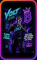 A neon-styled promotional poster for "VOLT" with the tagline "THE GATES ARE OPENING" and a large "3" graphic, depicting a figure before glowing city gates—matching the post's announcement that Volt's NFT mint will open on Monday, August 31 at 0.009 ETH on OpenSea across three phases.